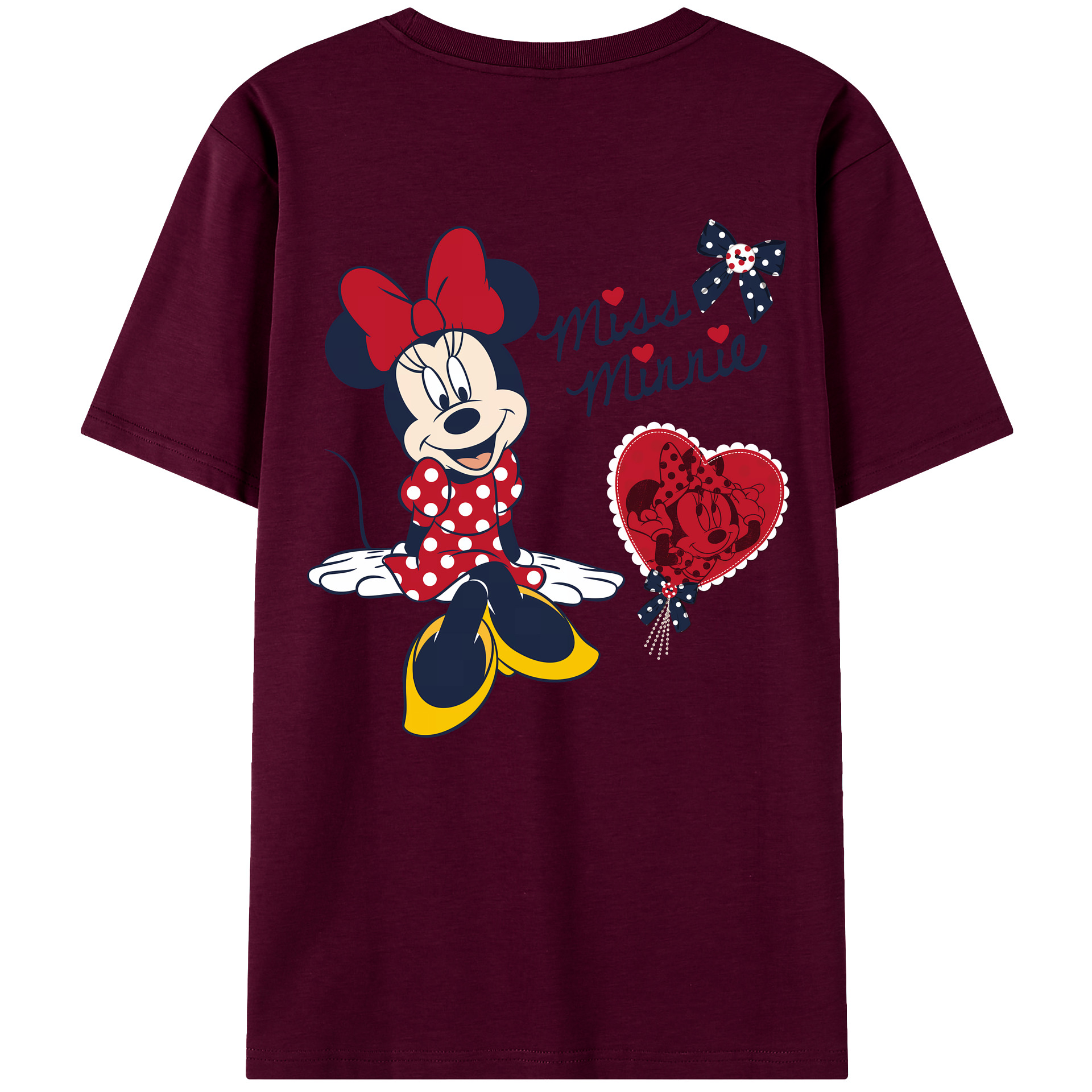 （画像用） ミッキーマウス Mickey Mouse レディース半袖Tシャツ(バックプリント)
